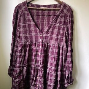 Plaid Purple Women's Top